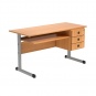 Lehrertisch, 130x65 cm (B/T), 76 cm hoch, Platte: Melamin, ABS-Kante, 